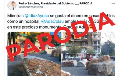 Pedro Sánchez no ha comparado el Zendal con el monumento a la cárcel de les Corts, el tuit pertenece a una cuenta parodia